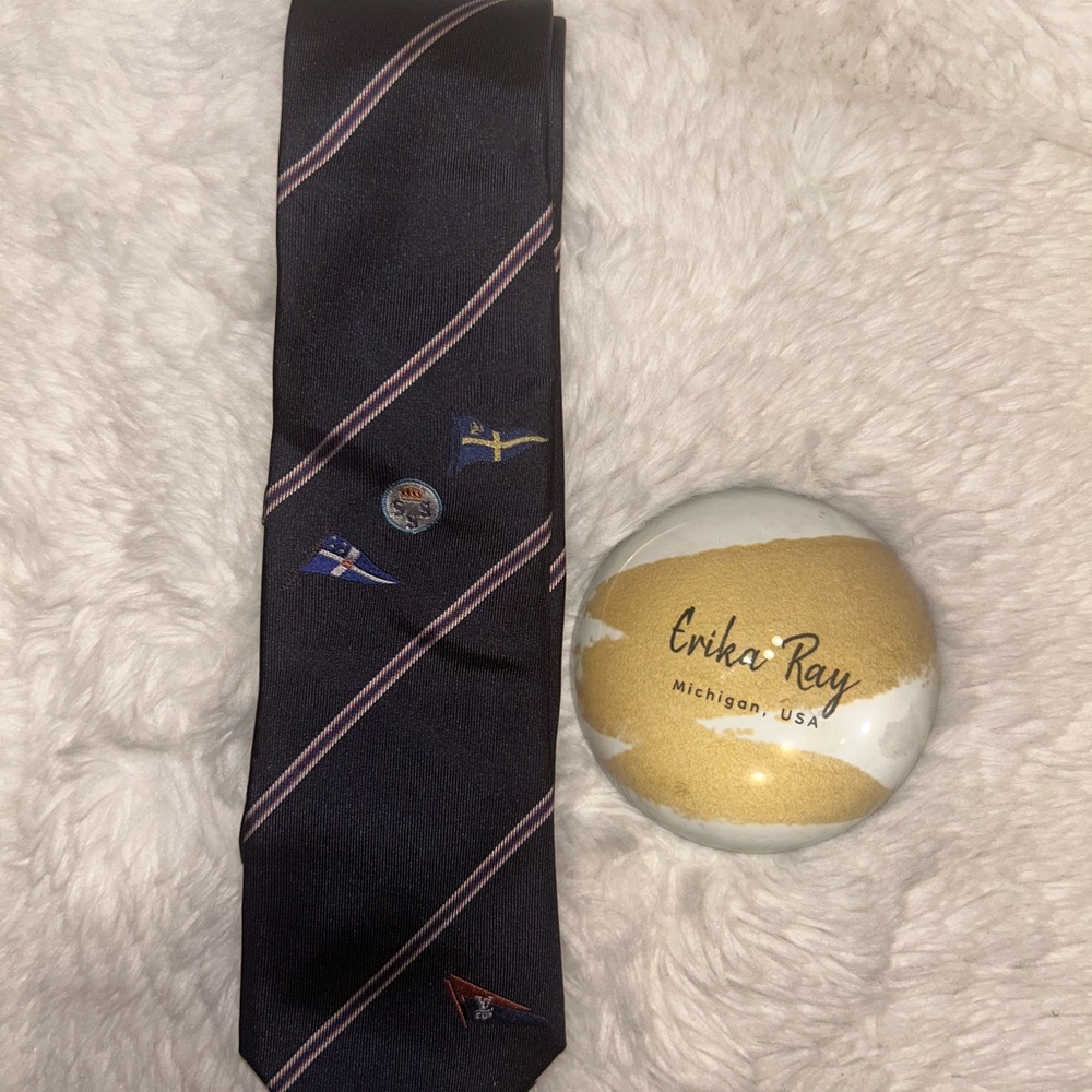 Louis‎ Vuitton Navy Blue Americup Silk Tie